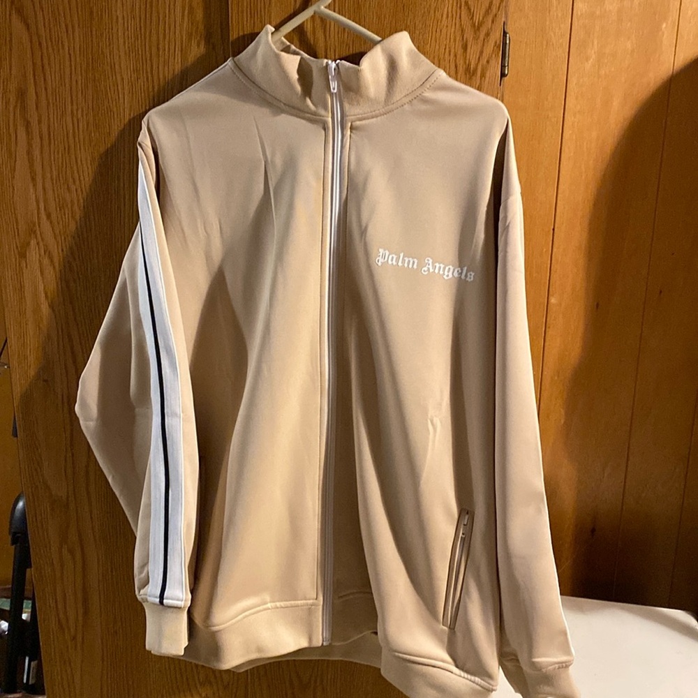Palm Angels track jacket, size XL color cream/white with authentication tags